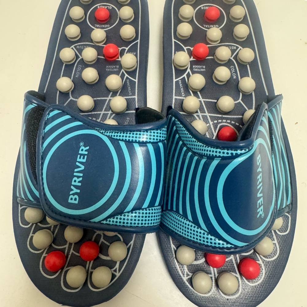 Men's Navy Blue Massage Slide Sandals